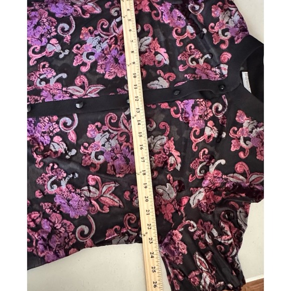 Vtg Y2K Dressbarn Top Tunic 18W Burnout Velvet Fairy Whimsigoth Boho Festival - Picture 12 of 16